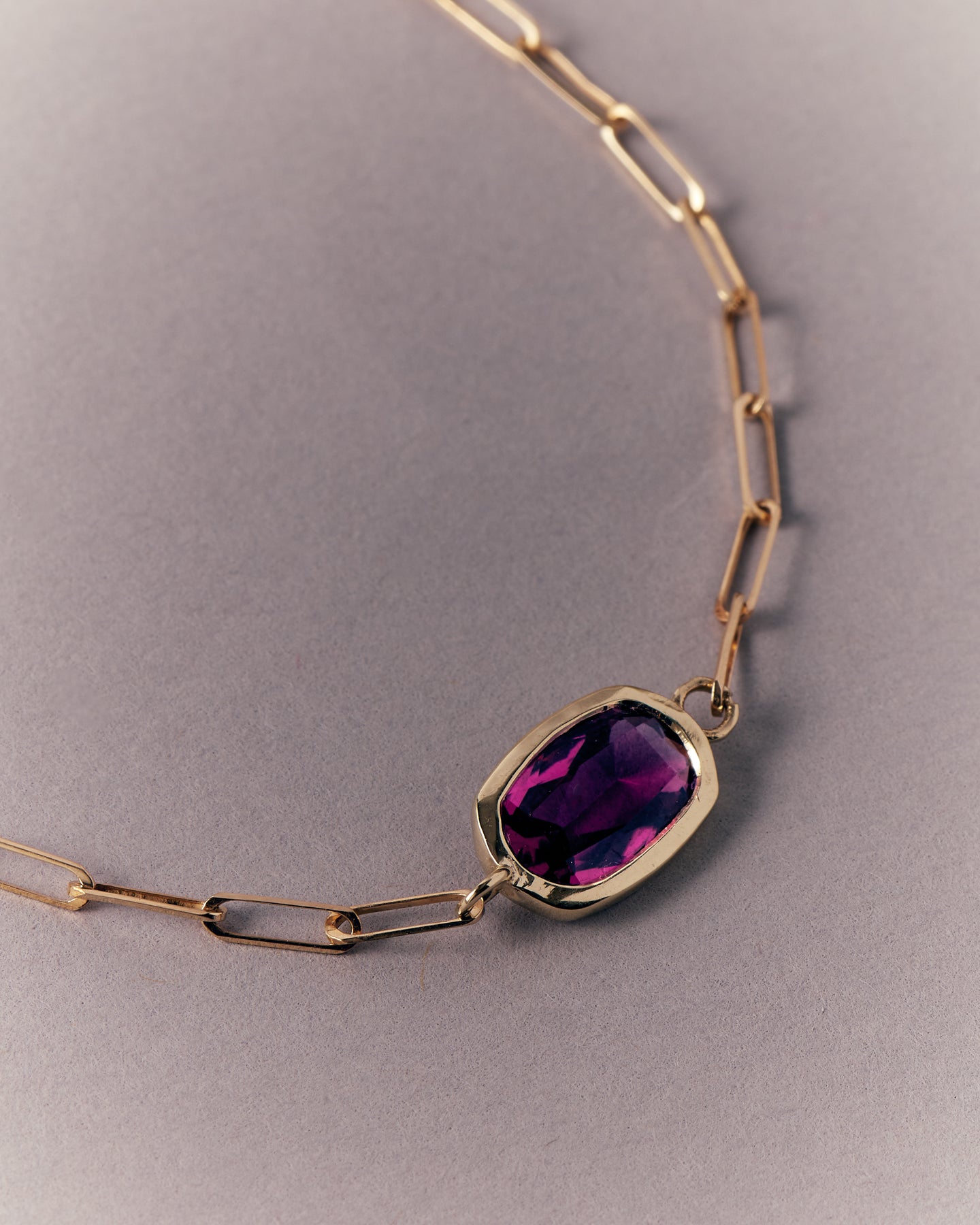 RUBELLITE PAPERCLIP BRACELET